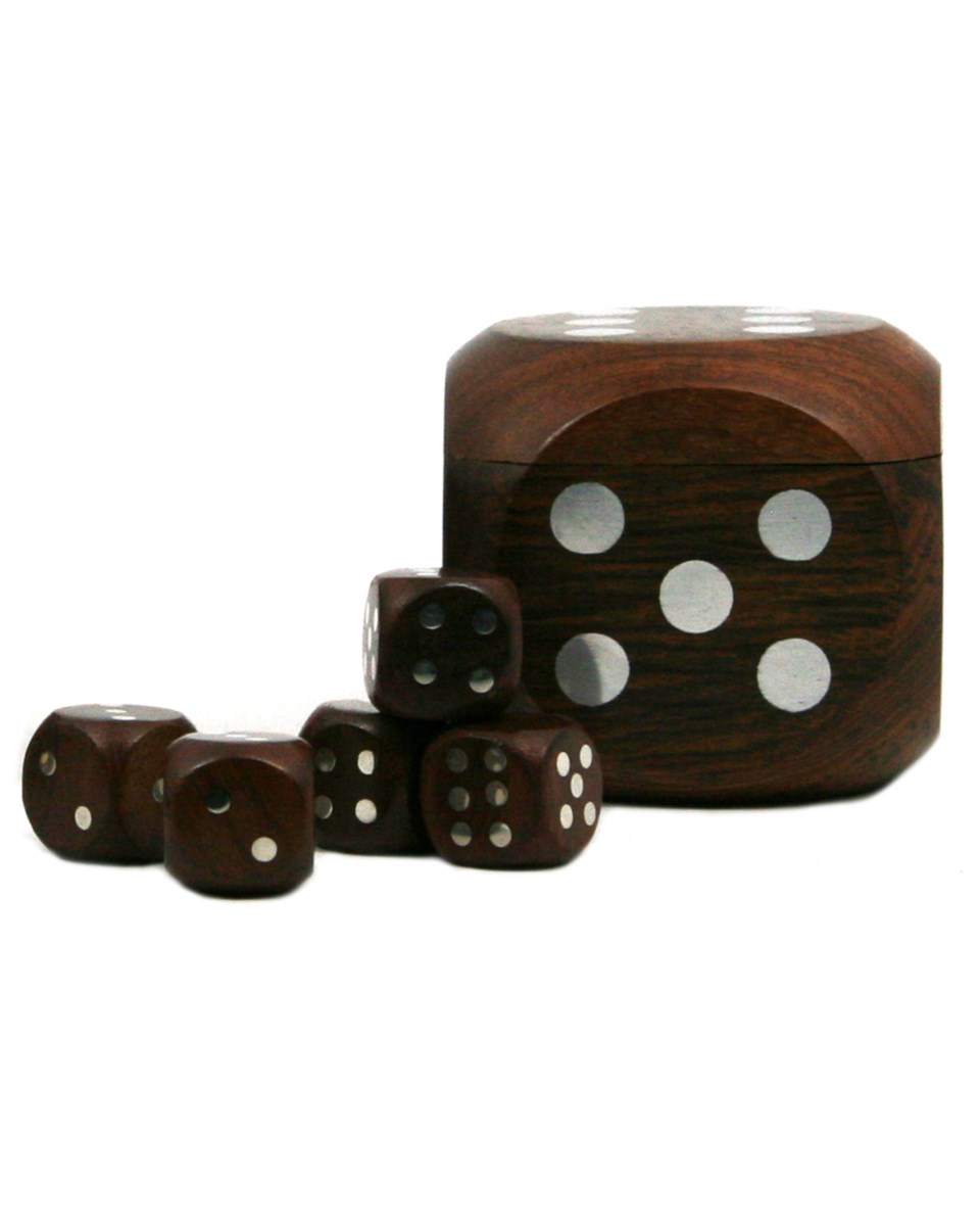 Tärning spel honey & silver 6.5x6.5x6.5 cm, honey & silver från Authentic Models