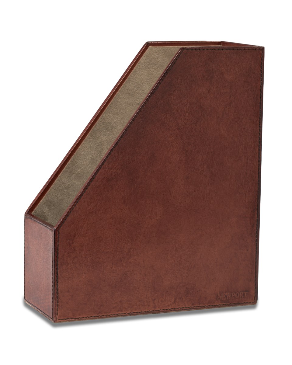 Kensington tidskriftssamlare läder mörkbrun 25.5x10x30.5 cm, mörkbrun från Newport