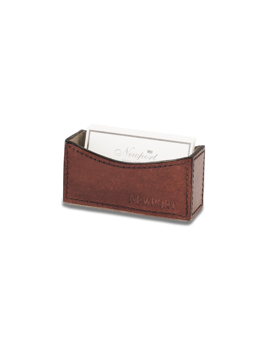 Kensington visitkortshållare läder mörkbrun 10.5x4x6.5 cm, mörkbrun från Newport