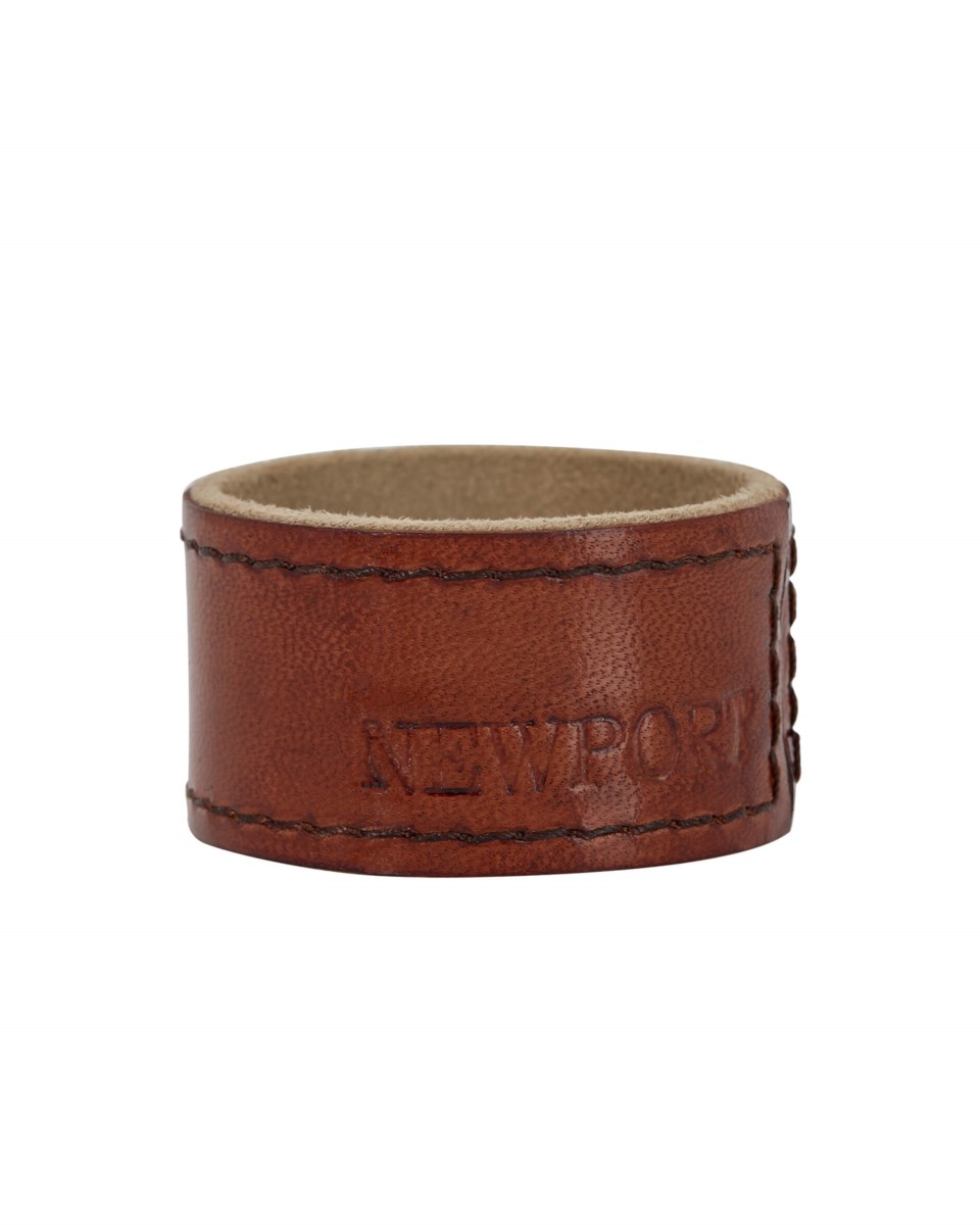 Kensington servettring läder mörkbrun 4 cm, mörkbrun från Newport
