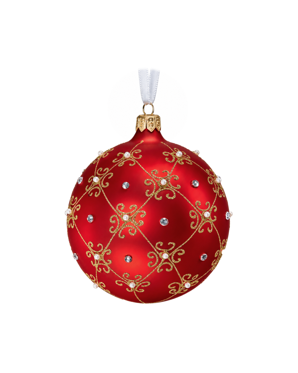 Lux ruby julkula röd/guld 10 cm, röd/guld från Newport Christmas
