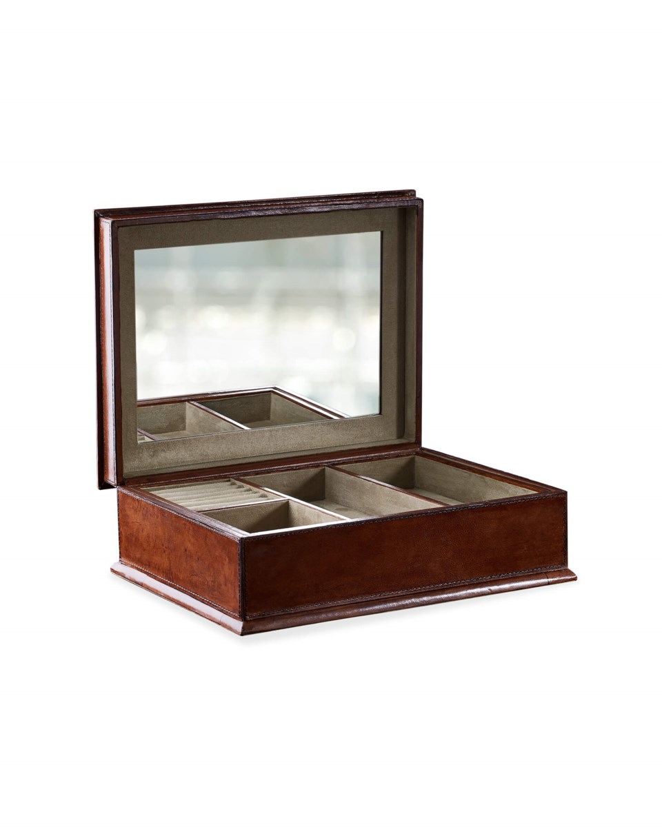 Kensington smyckeskrin läder brun 37x27x12 cm, brun från Newport