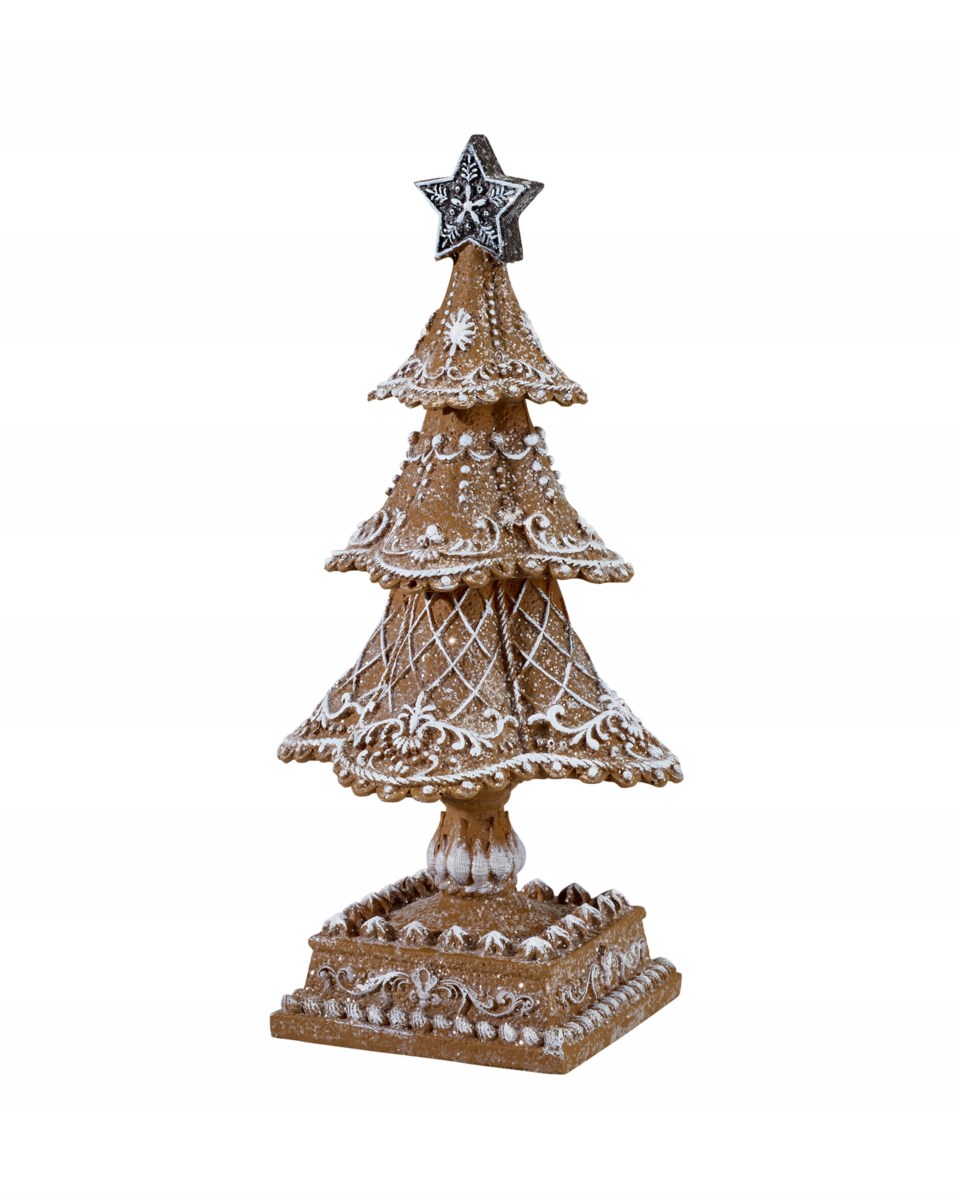 Eastwood pepparkaka gran brun/vit 24.5 cm, brun/vit från Newport Christmas