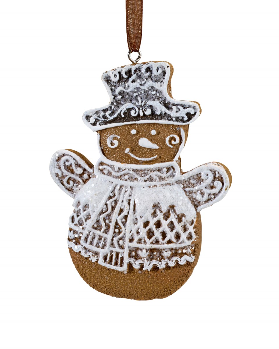 Whitby pepparkaka snögubbe brun/vit 9.2 cm, brun/vit från Newport Christmas