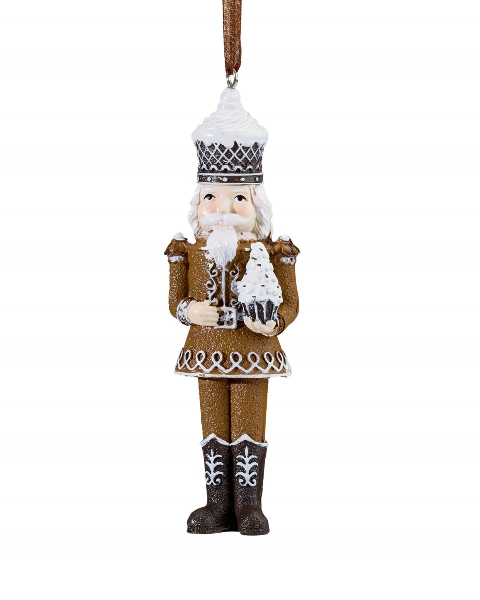 Lynton pepparkaka nötknäppare brun/vit 12 cm, brun/vit från Newport Christmas