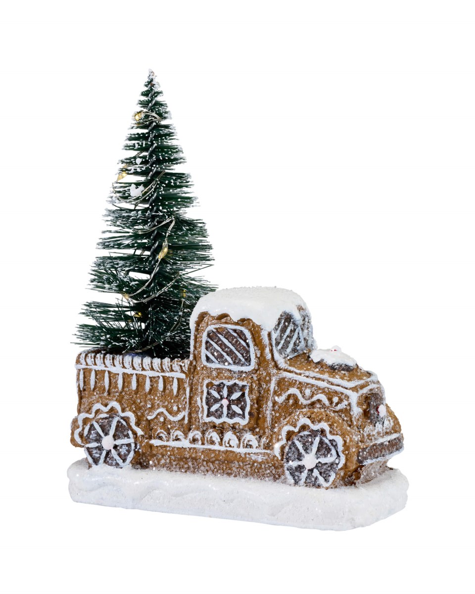 Belford pepparkaka bil juldekoration brun/vit 14 cm, brun/vit från Newport Christmas
