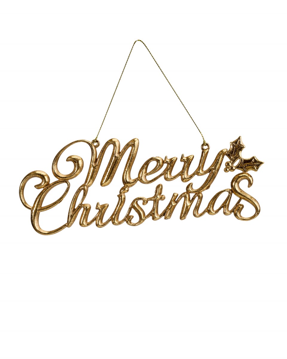 Merry christmas julgransdekoration guld 8 cm, guld från Newport Christmas