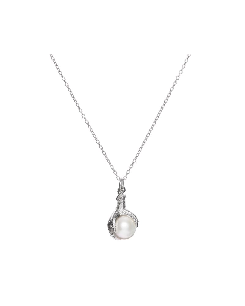 Big claw pearl necklace sötvattenspärla silver 1