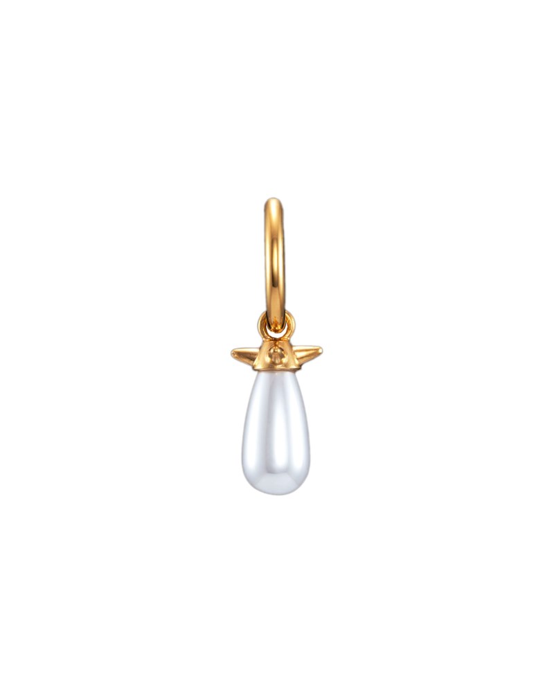 Pearl tear earring glaspärla silver 1