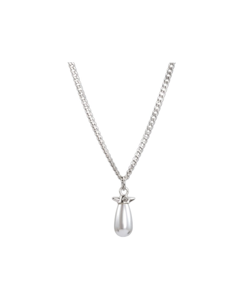 Pearl tear necklace glaspärla guld 1
