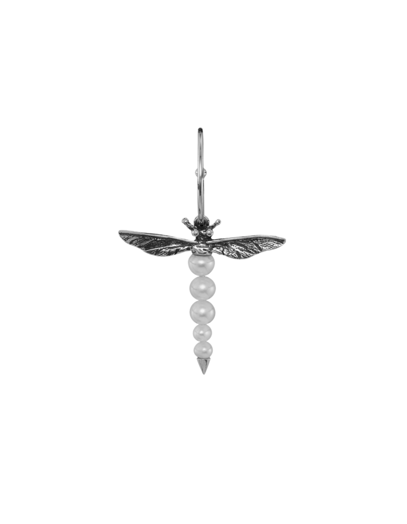 Dragonfly earring guldpläterad silver ? sötvattenspärla