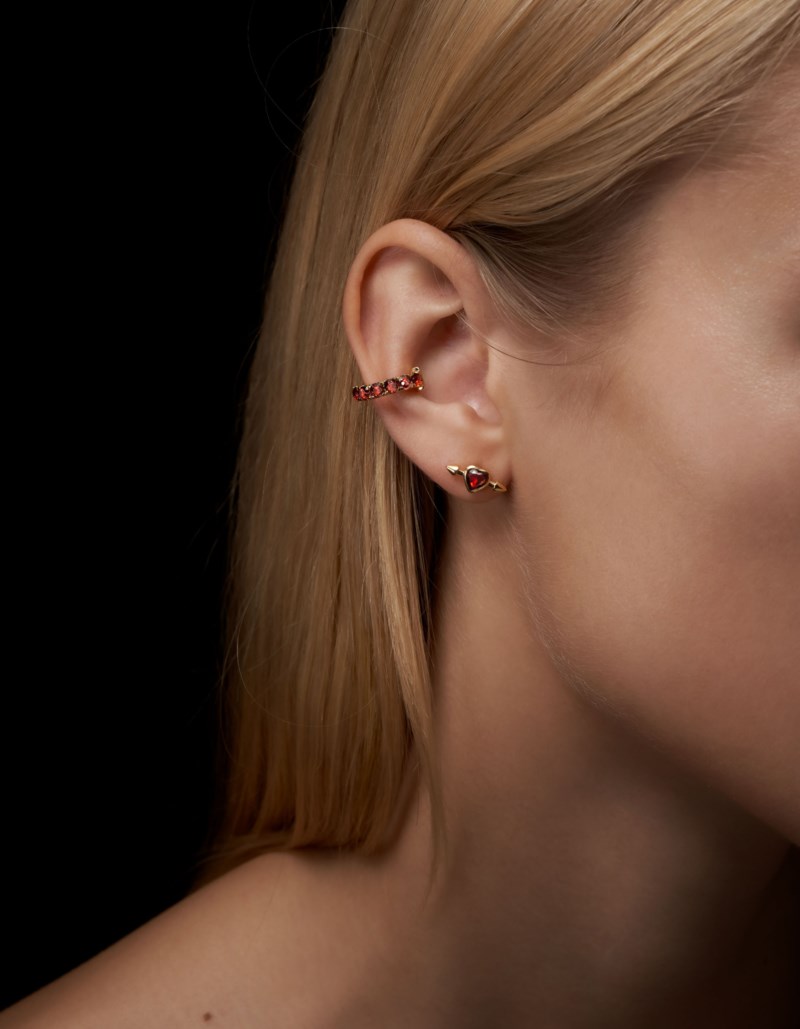 Maria Nilsdotter Pierced heart ear stud örhängen dam – bild 2