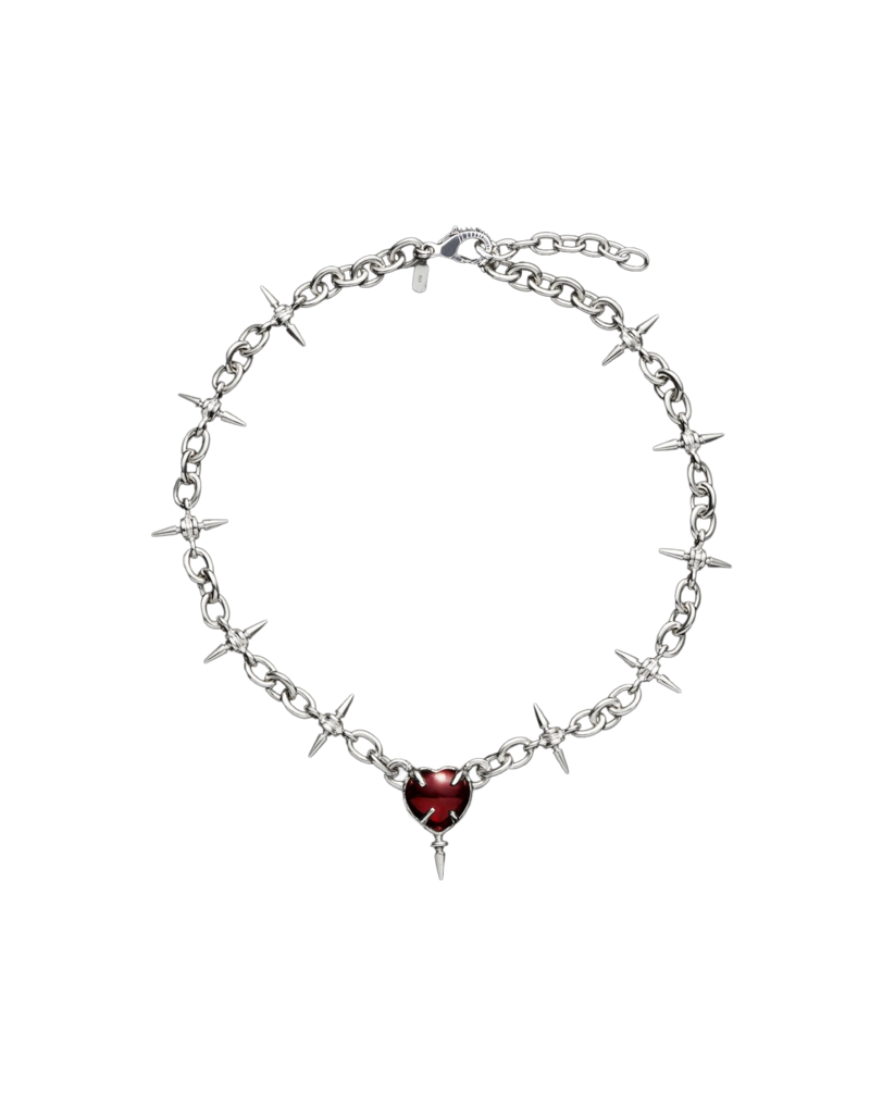 The queen's necklace guldpläterat silver röd granat
