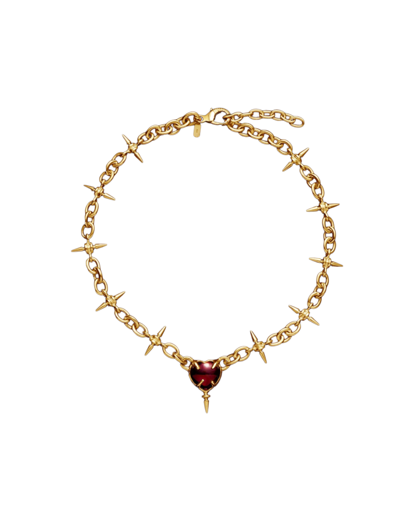 The queen's necklace guldpläterat silver röd granat