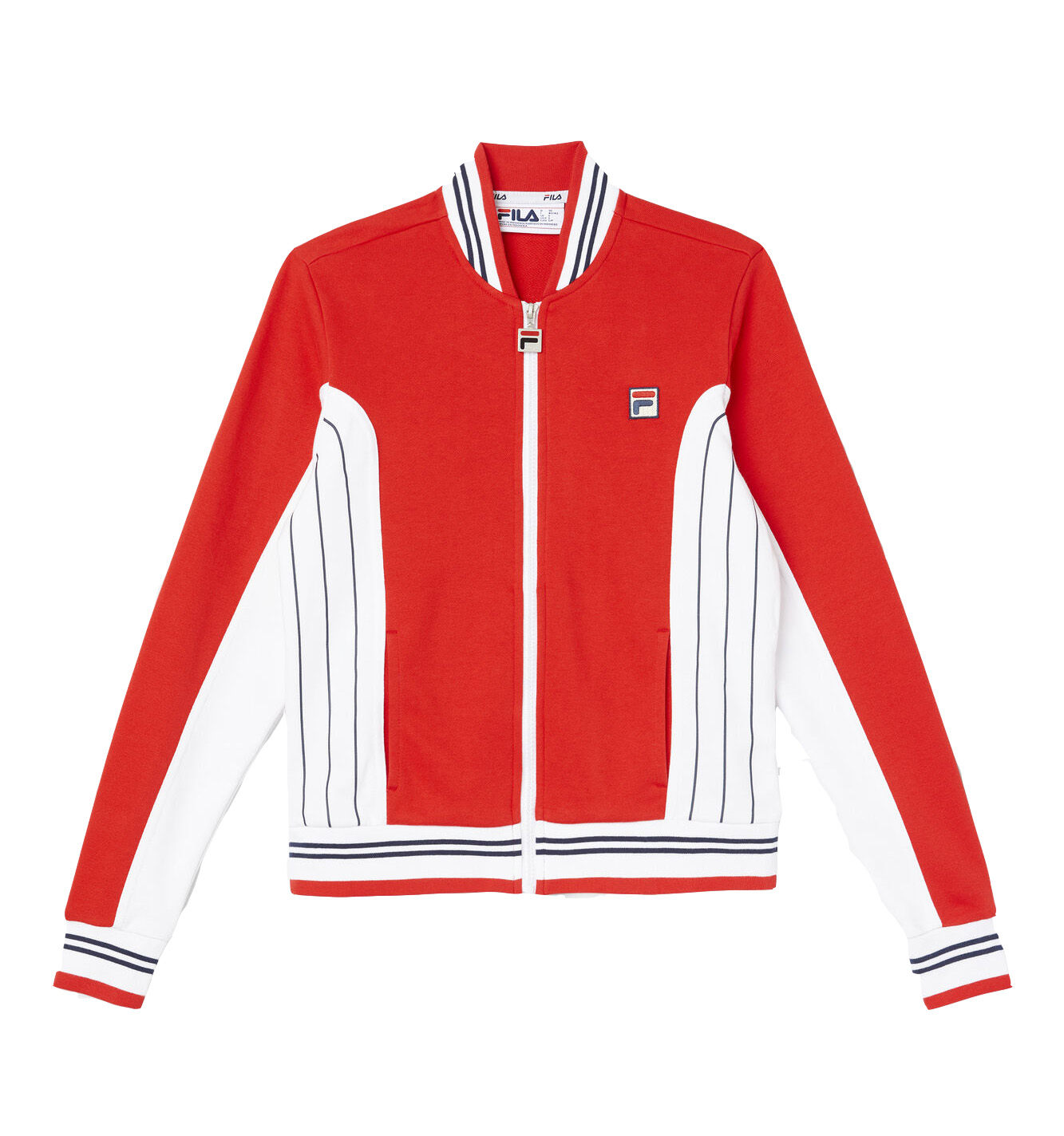 Fila - settanta track jacket true red - blanc de blanc NK