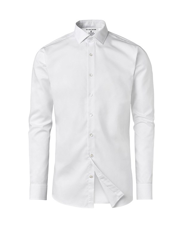 Strykfri skjorta grand twill regular fit vit