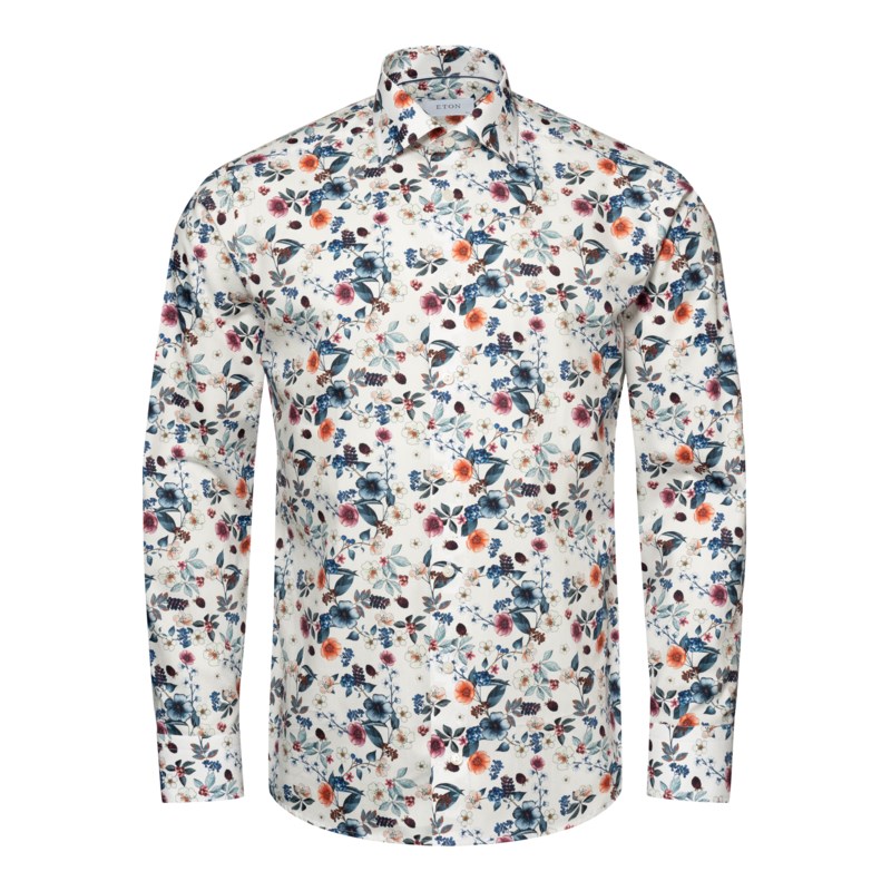 Blommönstrad signature twill-skjorta contemporary fit