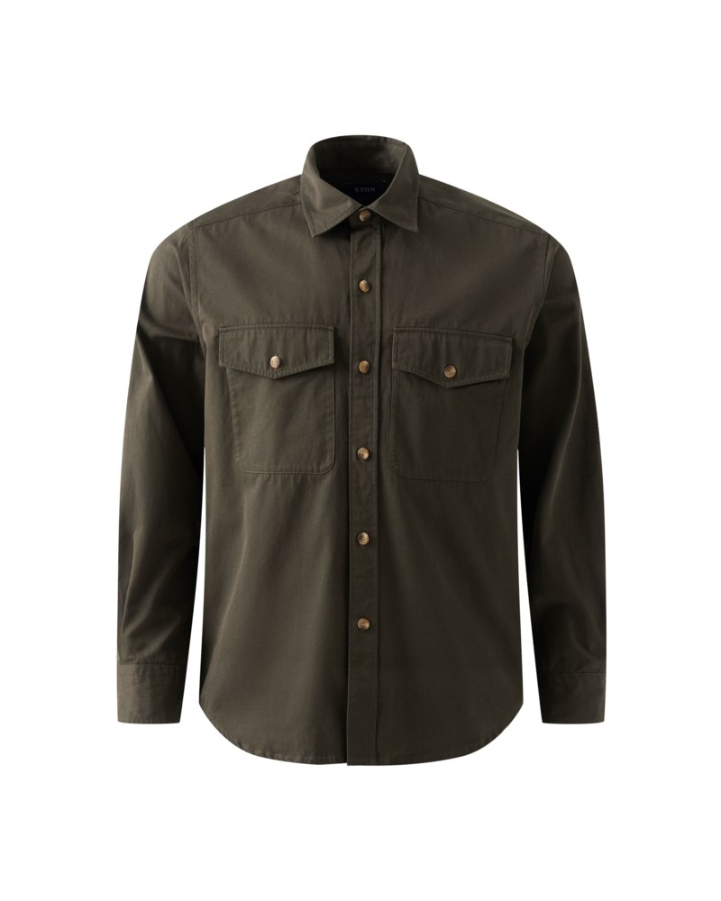 Enfärgad twill overshirt relaxed fit