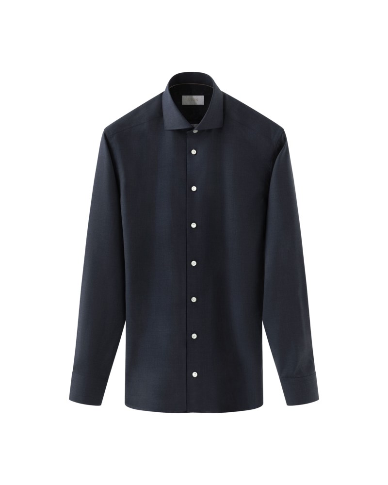 Enfärgad merinoullsskjorta contemporary fit