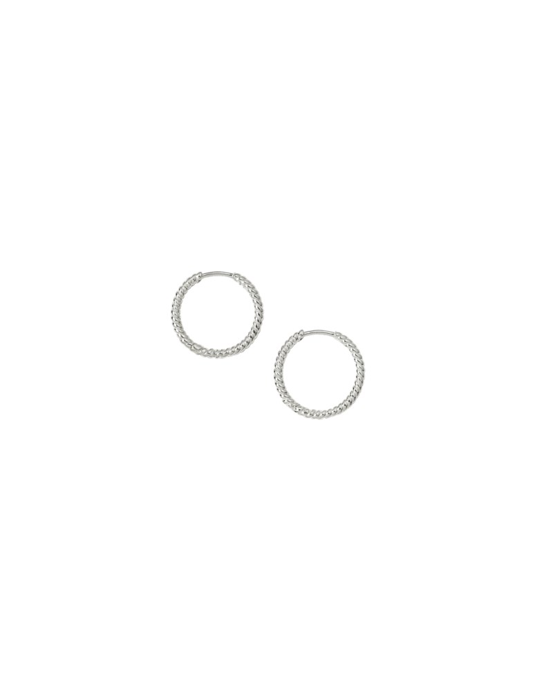 Beloved Twisted Medium Hoops Silver 2