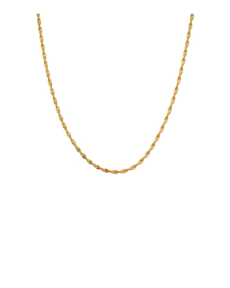 Herringbone Twisted Necklace Gold 2