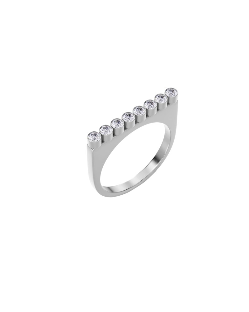 Twiggy Ring CZ Steel 2
