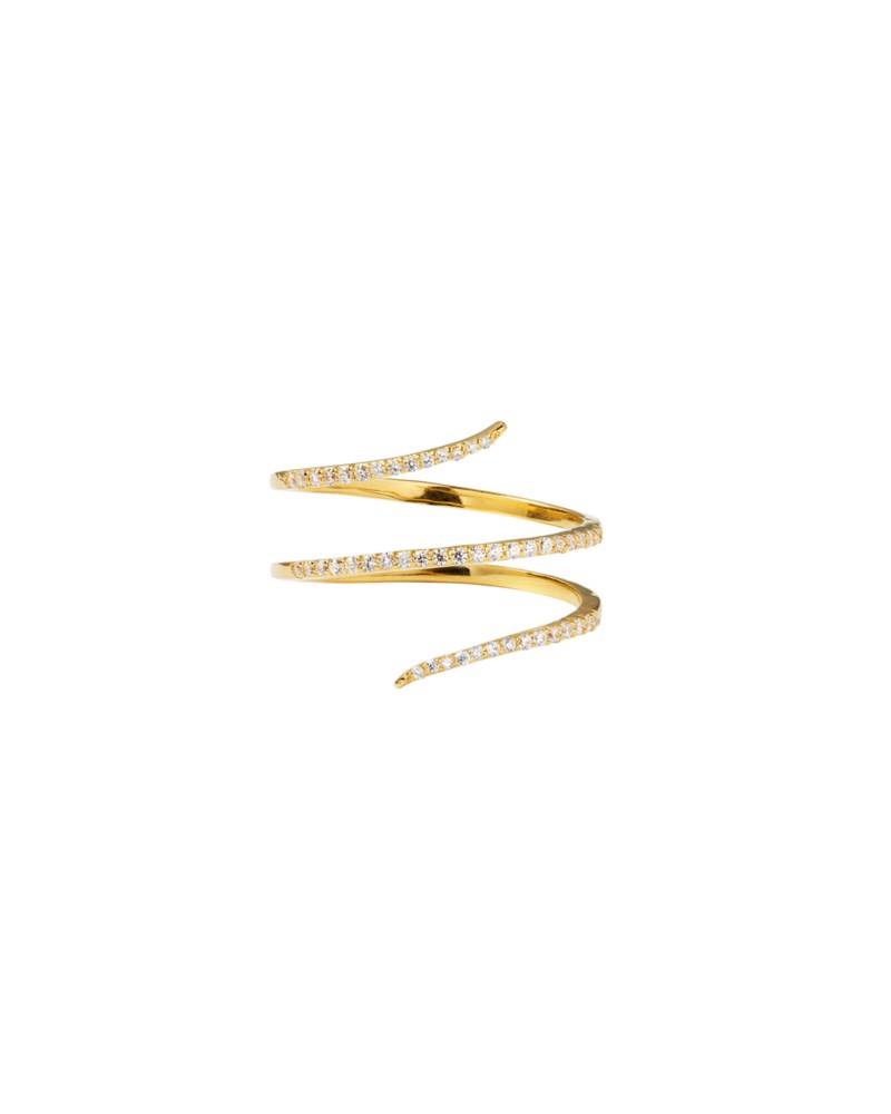 Sparkle Wrap Ring Gold 2