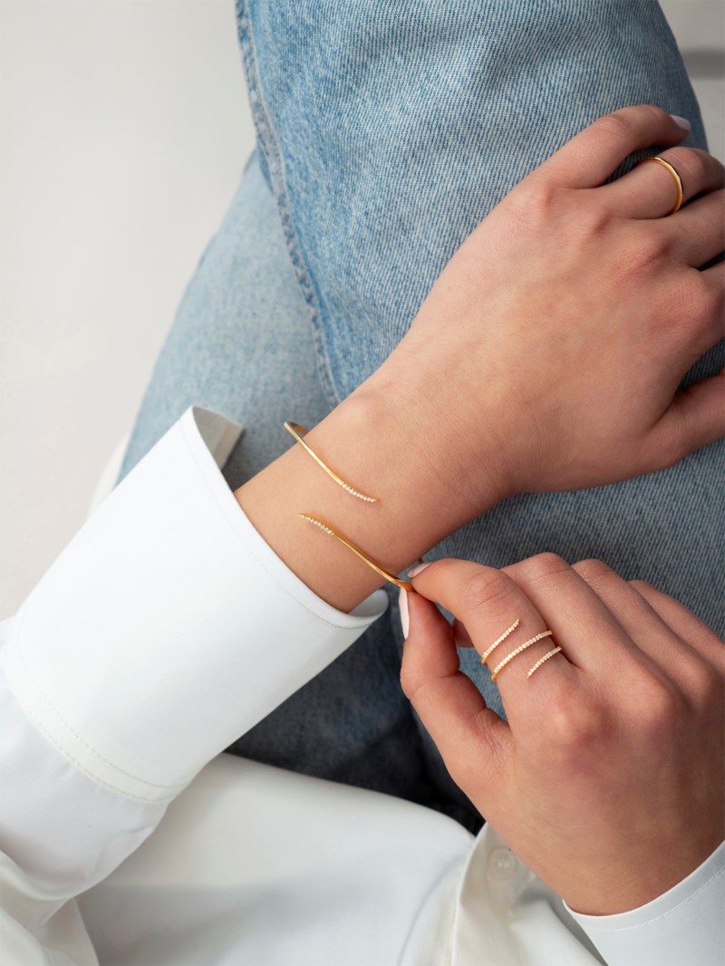 Sparkle Wrap Ring Gold 3