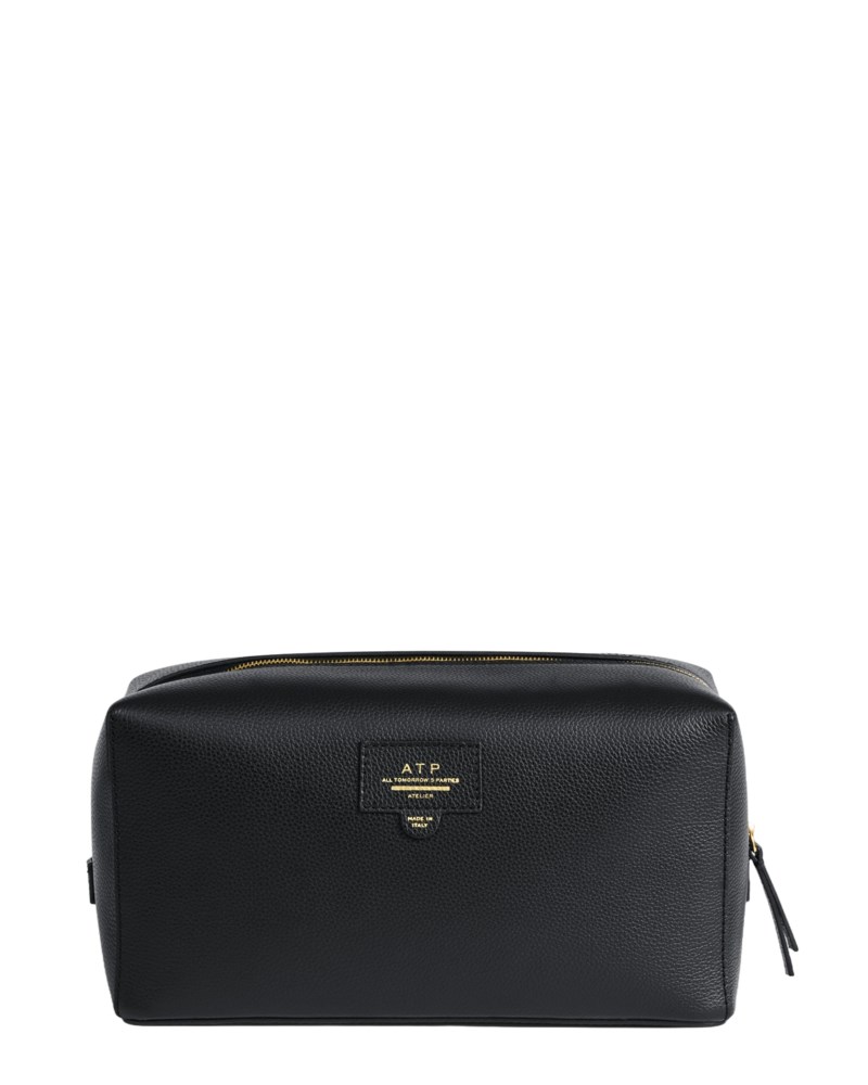 Necessär pomaia grained calf black/contrast stitch 1