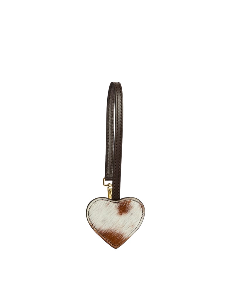 Nyckelring venosta cow print/vacchetta unique/walnut 1
