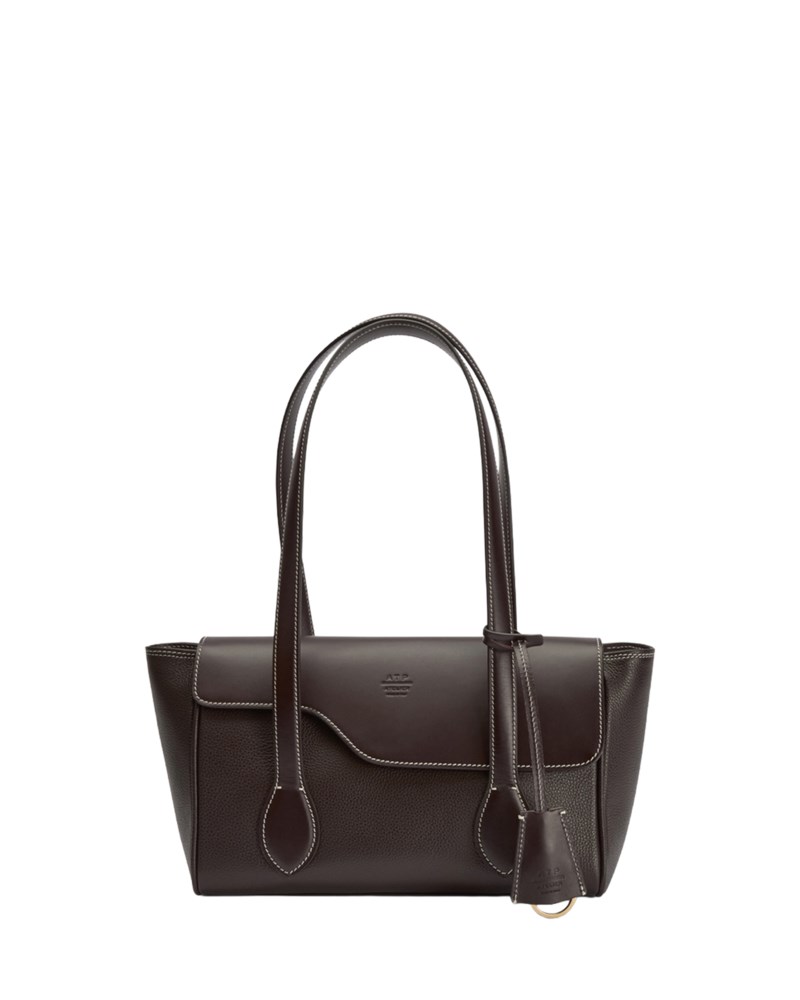 Handväska eira grained calf vacchetta walnut contrast stitch 1