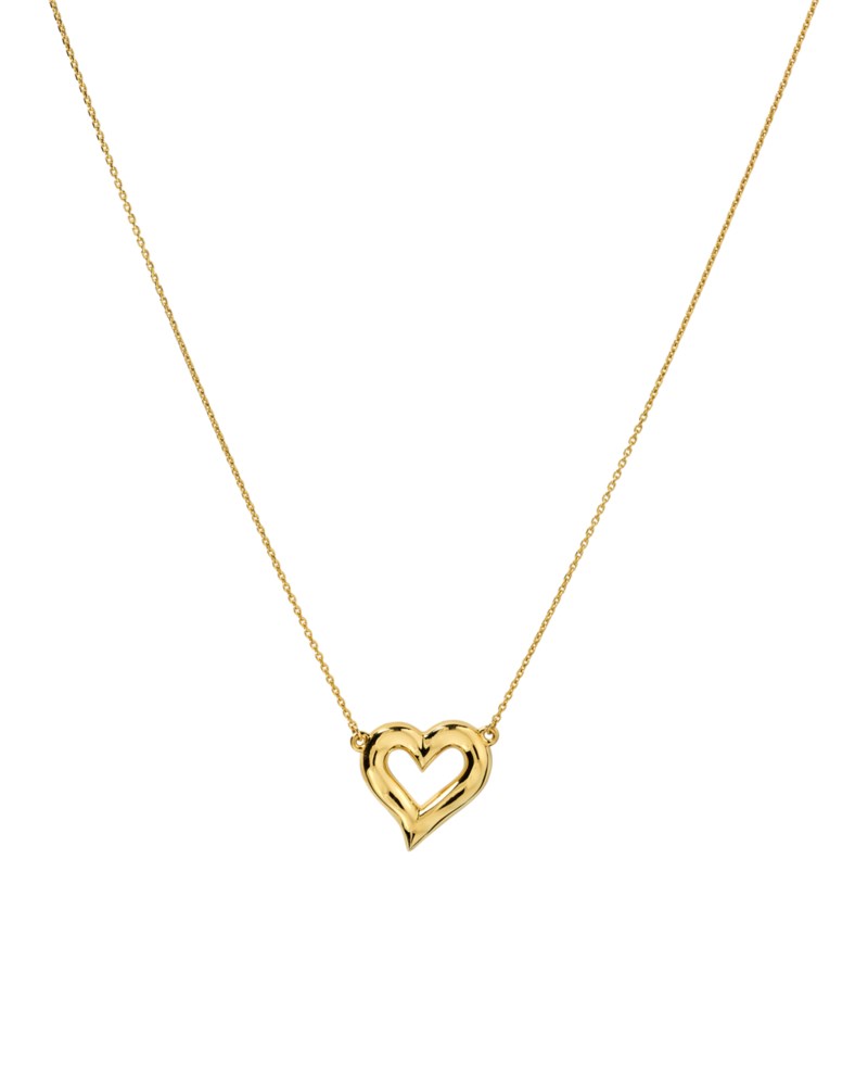 Puff Heart Necklace Gold 2