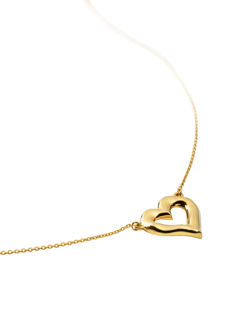 Puff Heart Necklace Gold 3