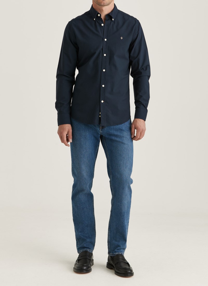 Skjorta oxford button down navy 2