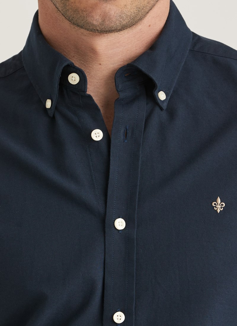 Skjorta oxford button down navy 5