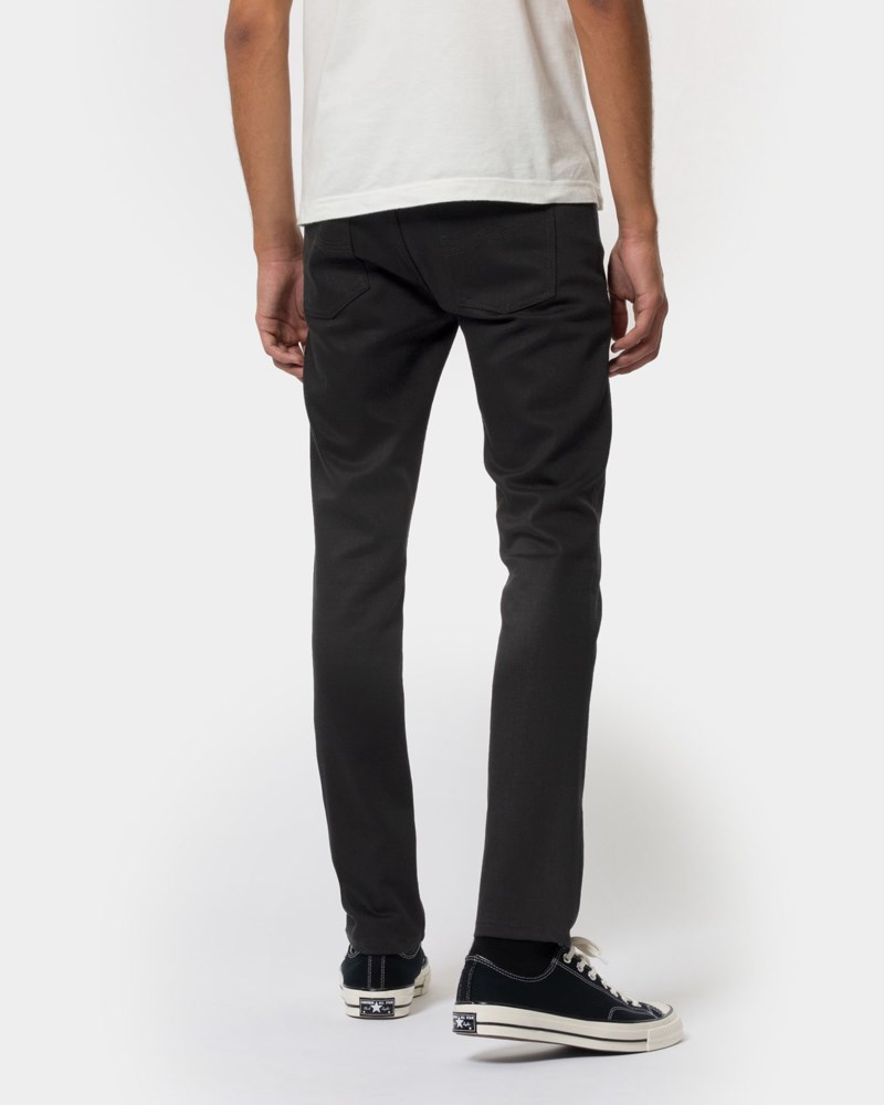 Nudie Jeans lean dean dry everblack slim fit jeans herr – bild 3