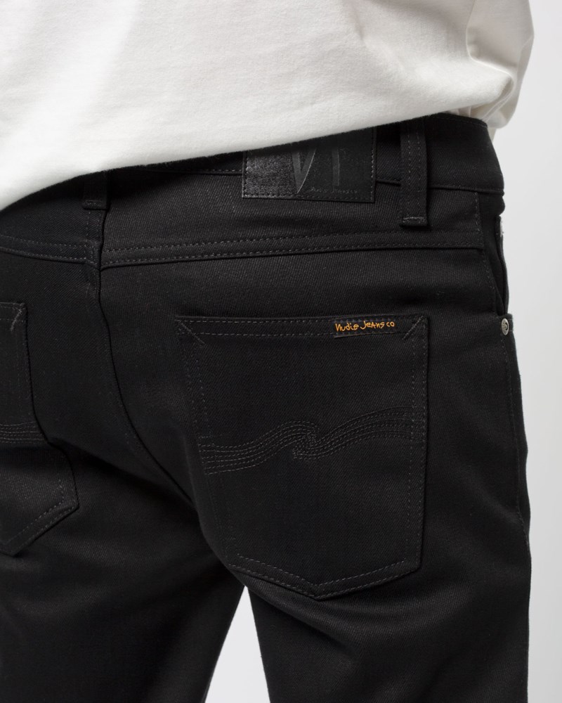Nudie Jeans lean dean dry everblack slim fit jeans herr – bild 4