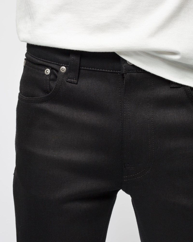 Nudie Jeans lean dean dry everblack slim fit jeans herr – bild 5