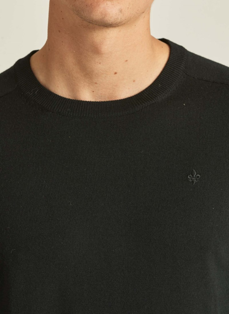 Stickad tröja oneck black 5