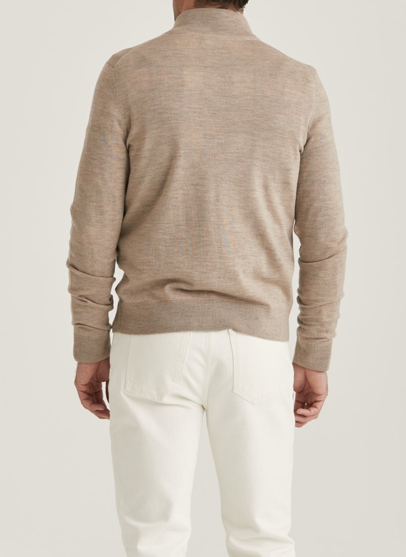 Cardigan merino zip khaki 4