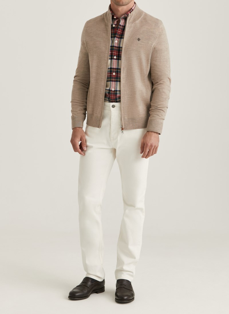 Cardigan merino zip khaki 5