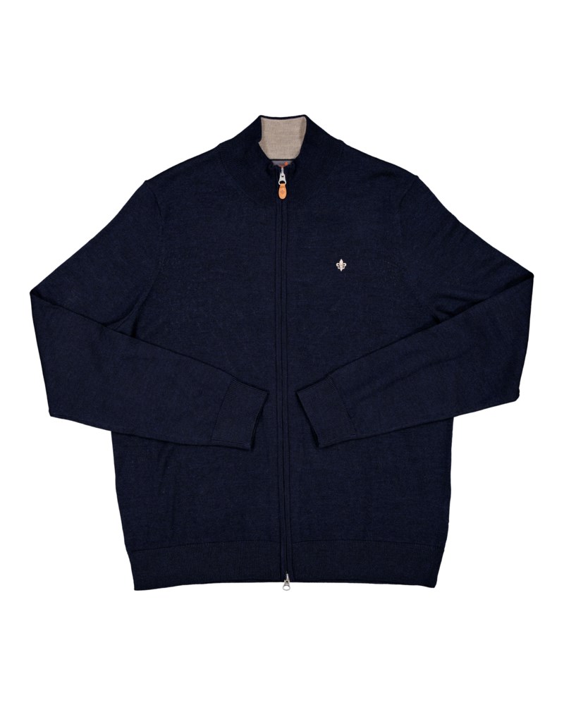Cardigan merino zip khaki 1