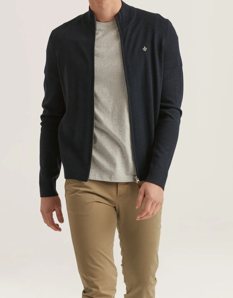 Cardigan merino zip khaki 2