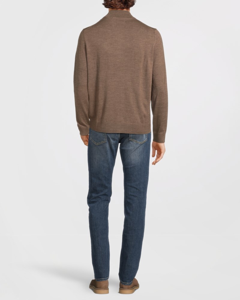 Cardigan merino zip khaki 4