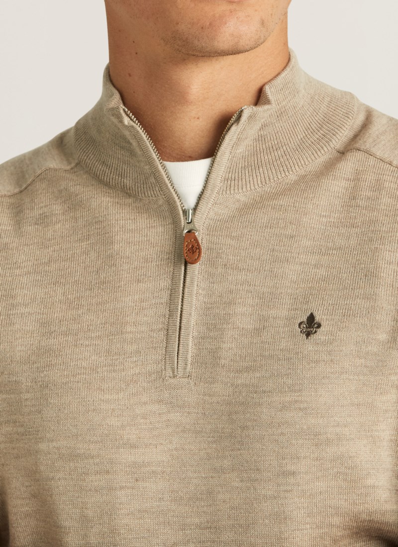 Tröja john zip light brown 2