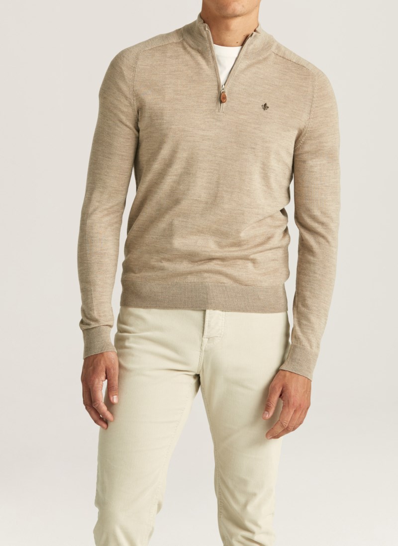 Tröja john zip light brown 3