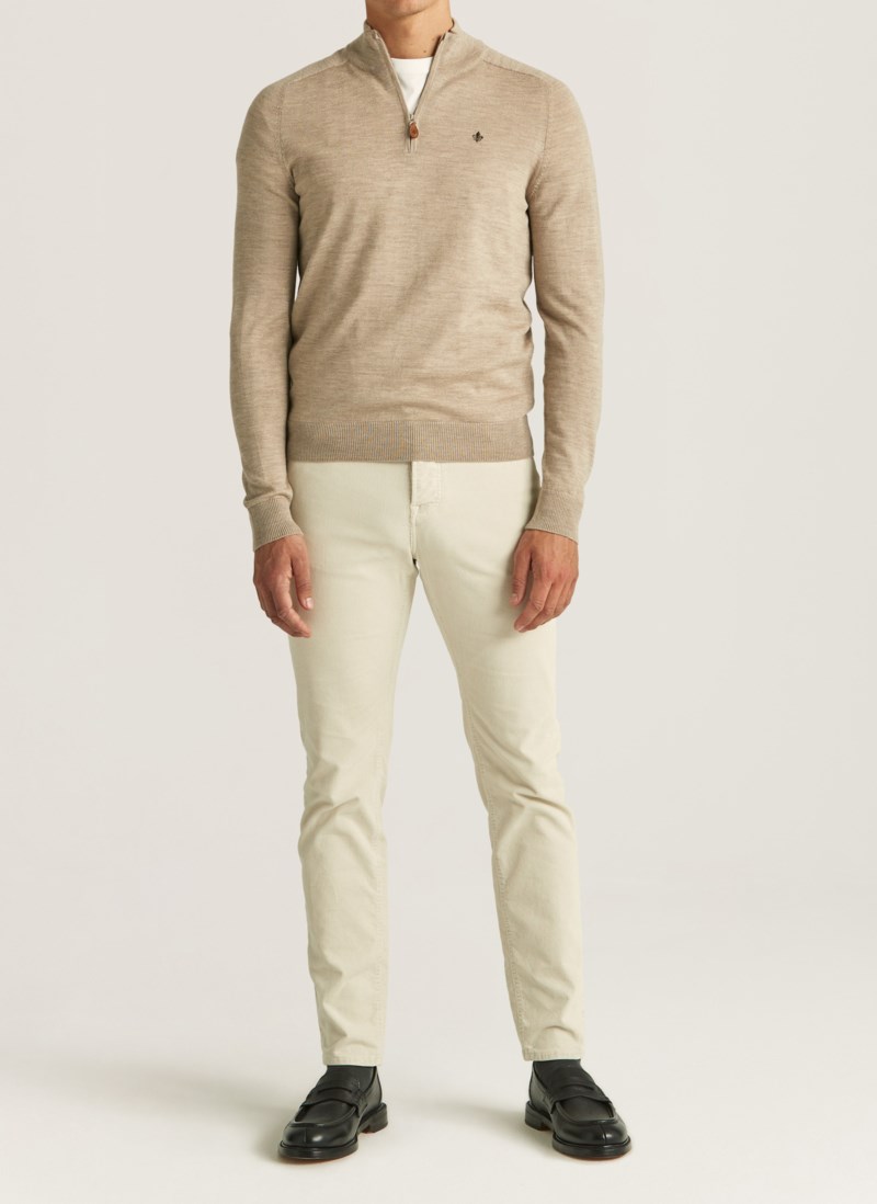 Tröja john zip light brown 5
