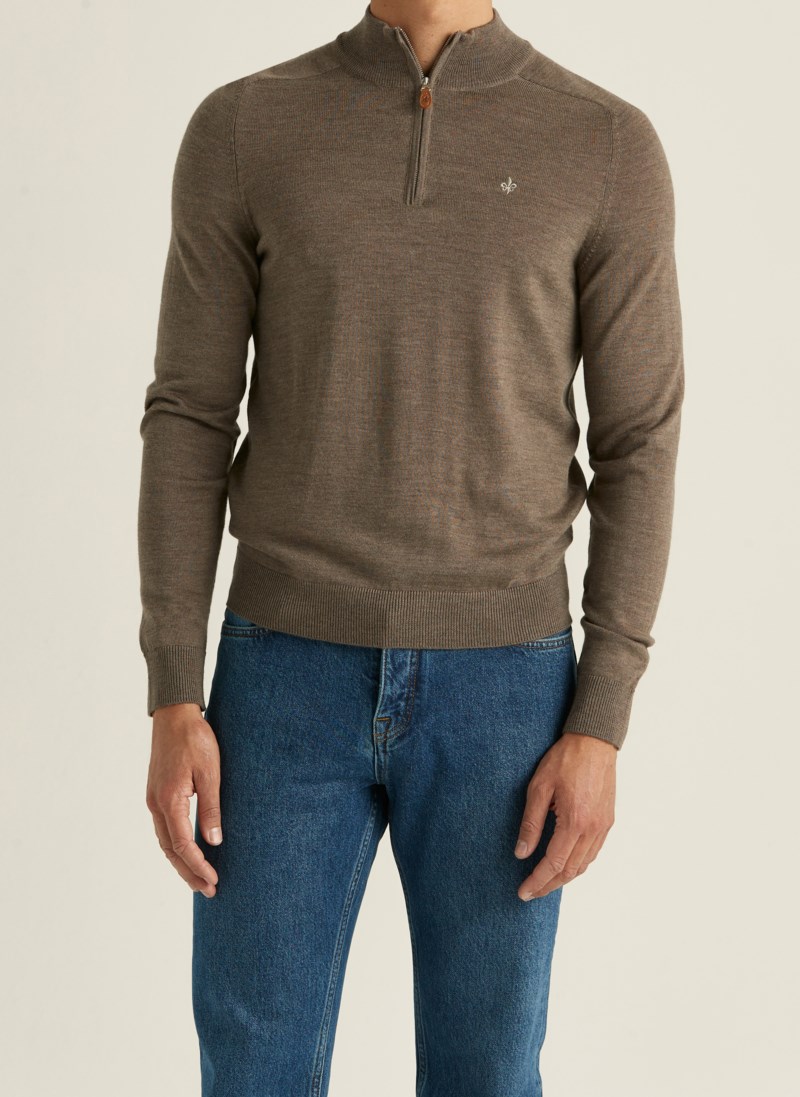 Tröja john zip light brown 8