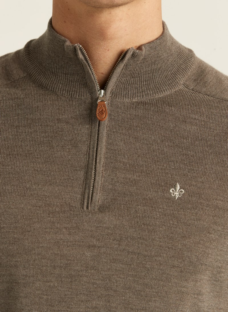 Tröja john zip light brown 10