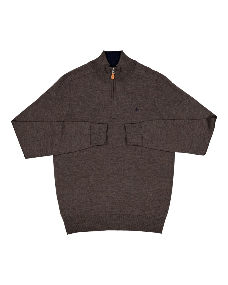 Tröja john zip light brown 1